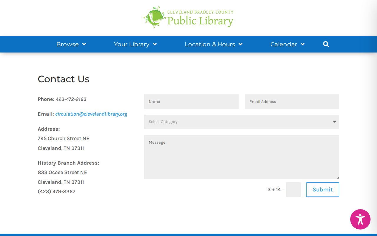 Cleveland city directory History Branch contact route