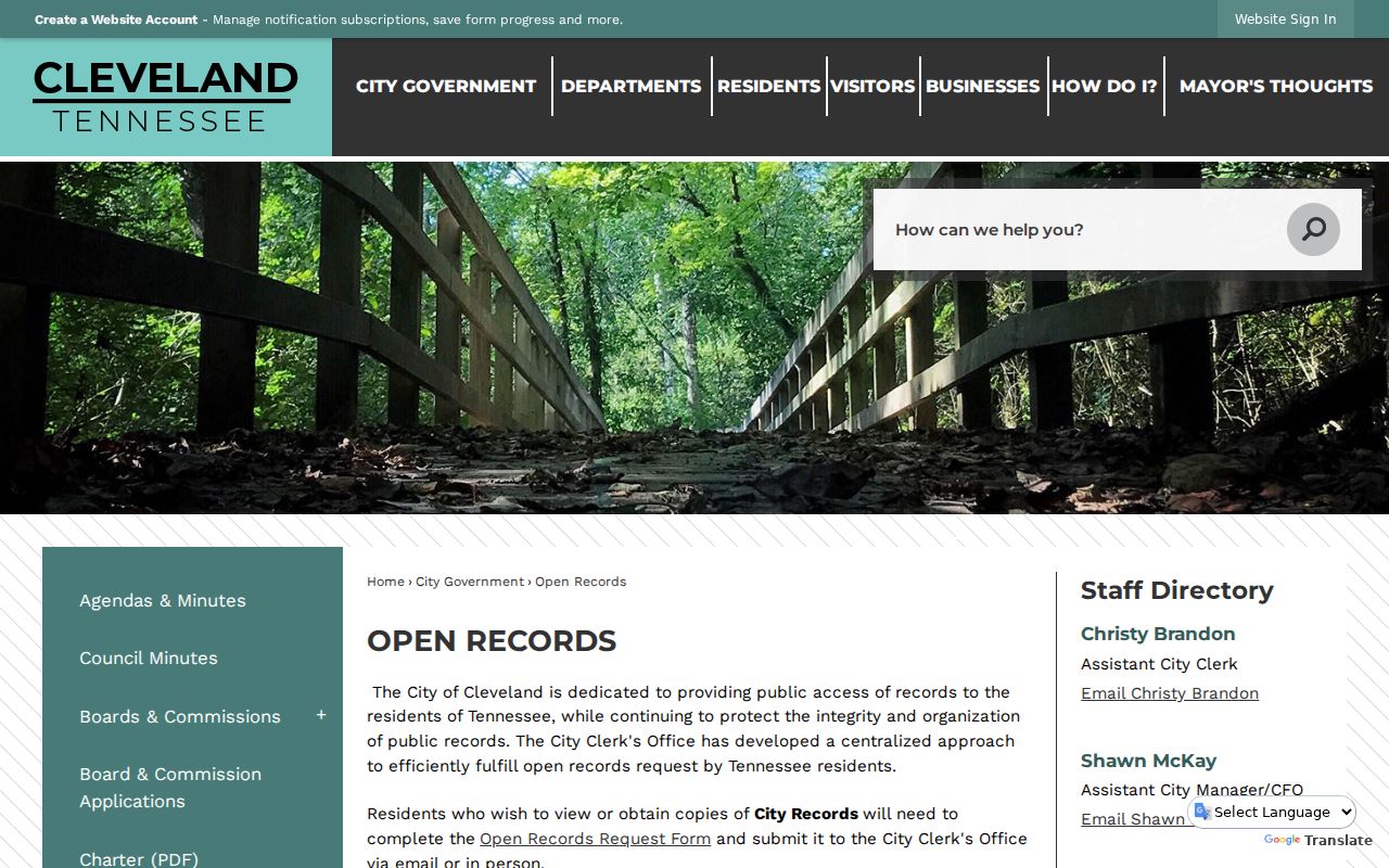 Cleveland residents directory public records request process