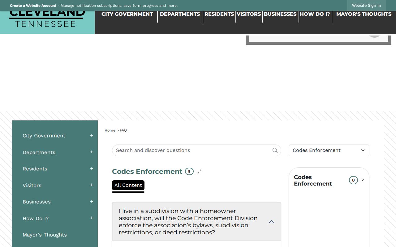 Cleveland neighbors code enforcement FAQ source