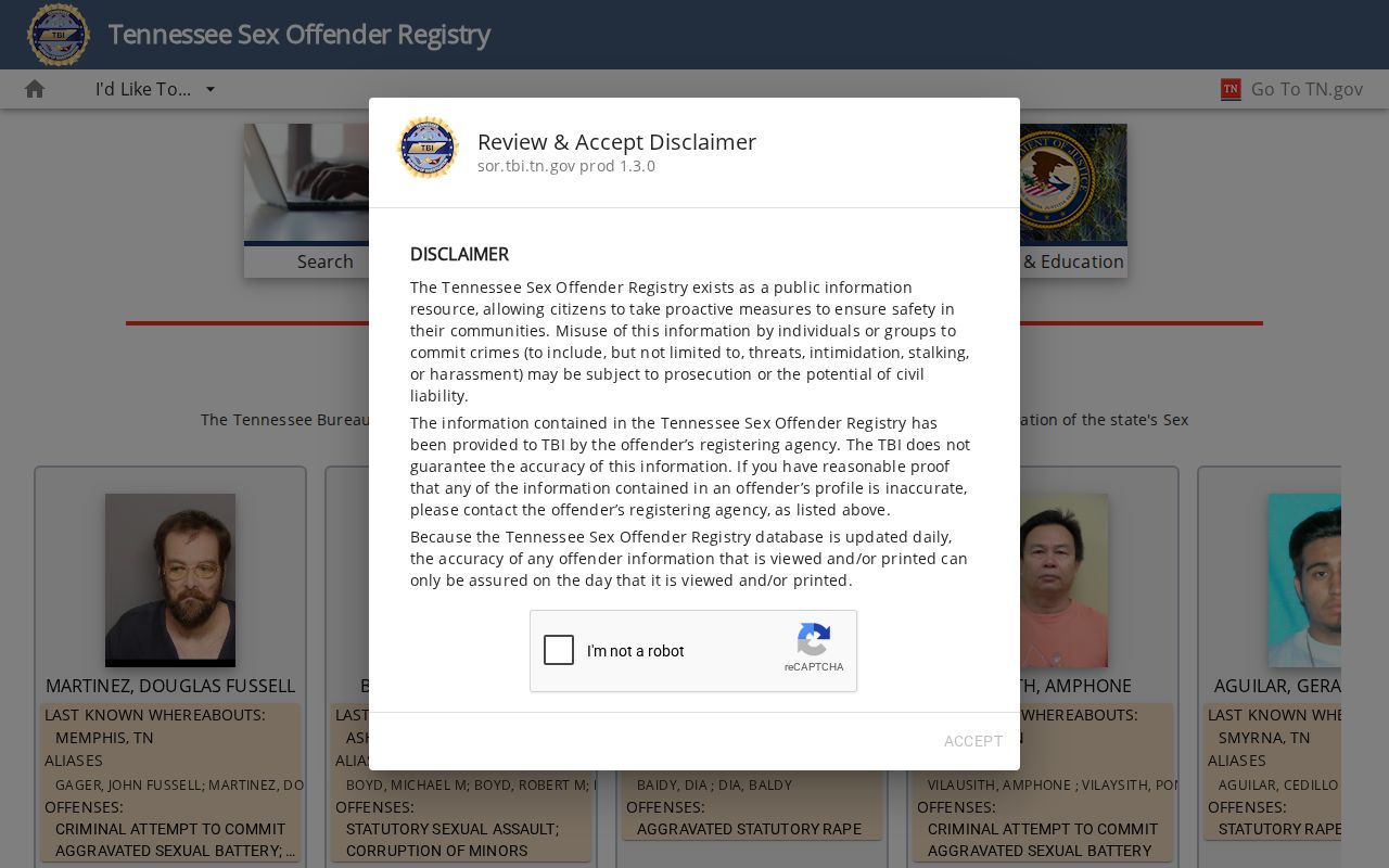 Cleveland resident lookup Tennessee sex offender registry source