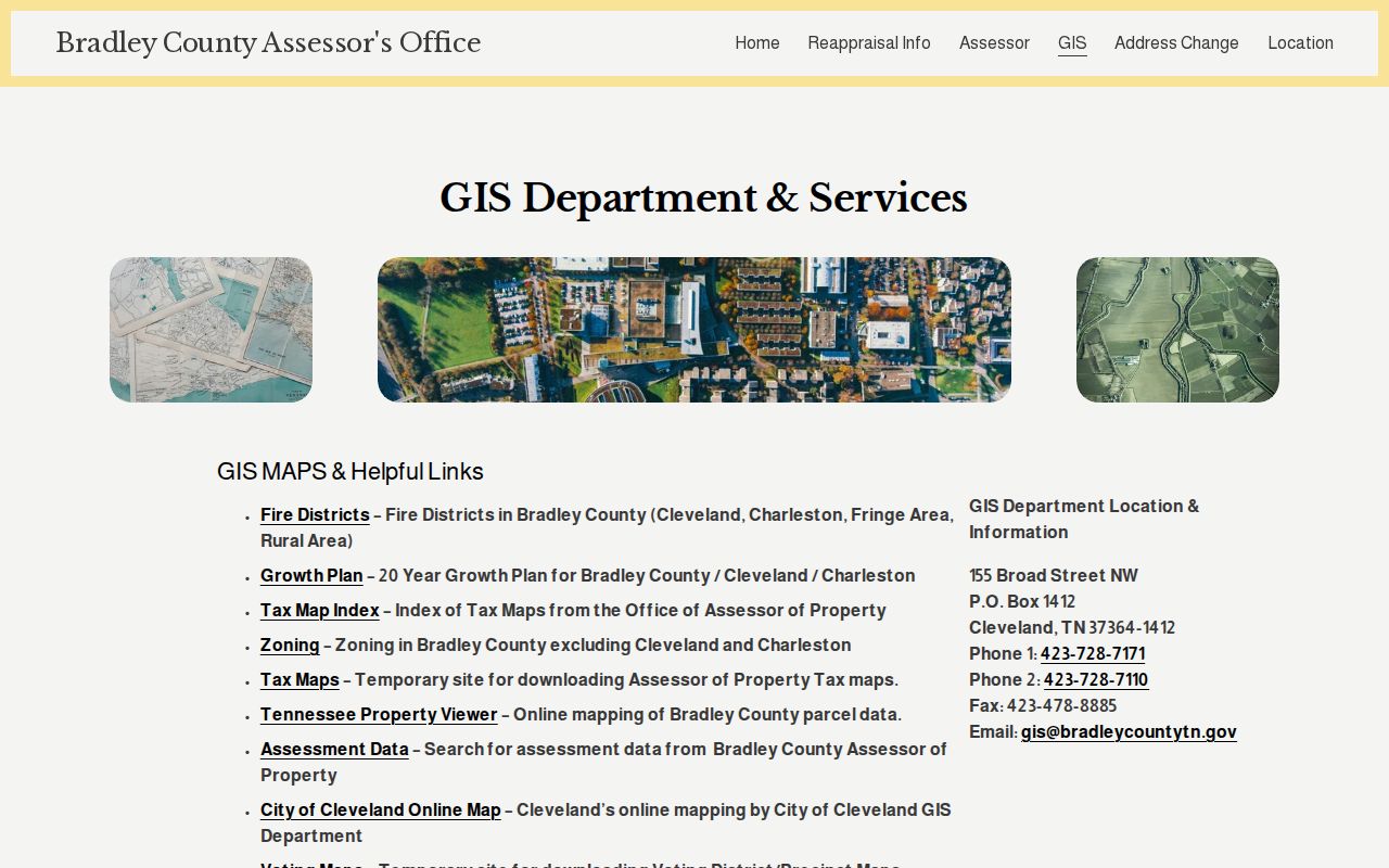 Cleveland street directory Bradley Assessor GIS parcel map access